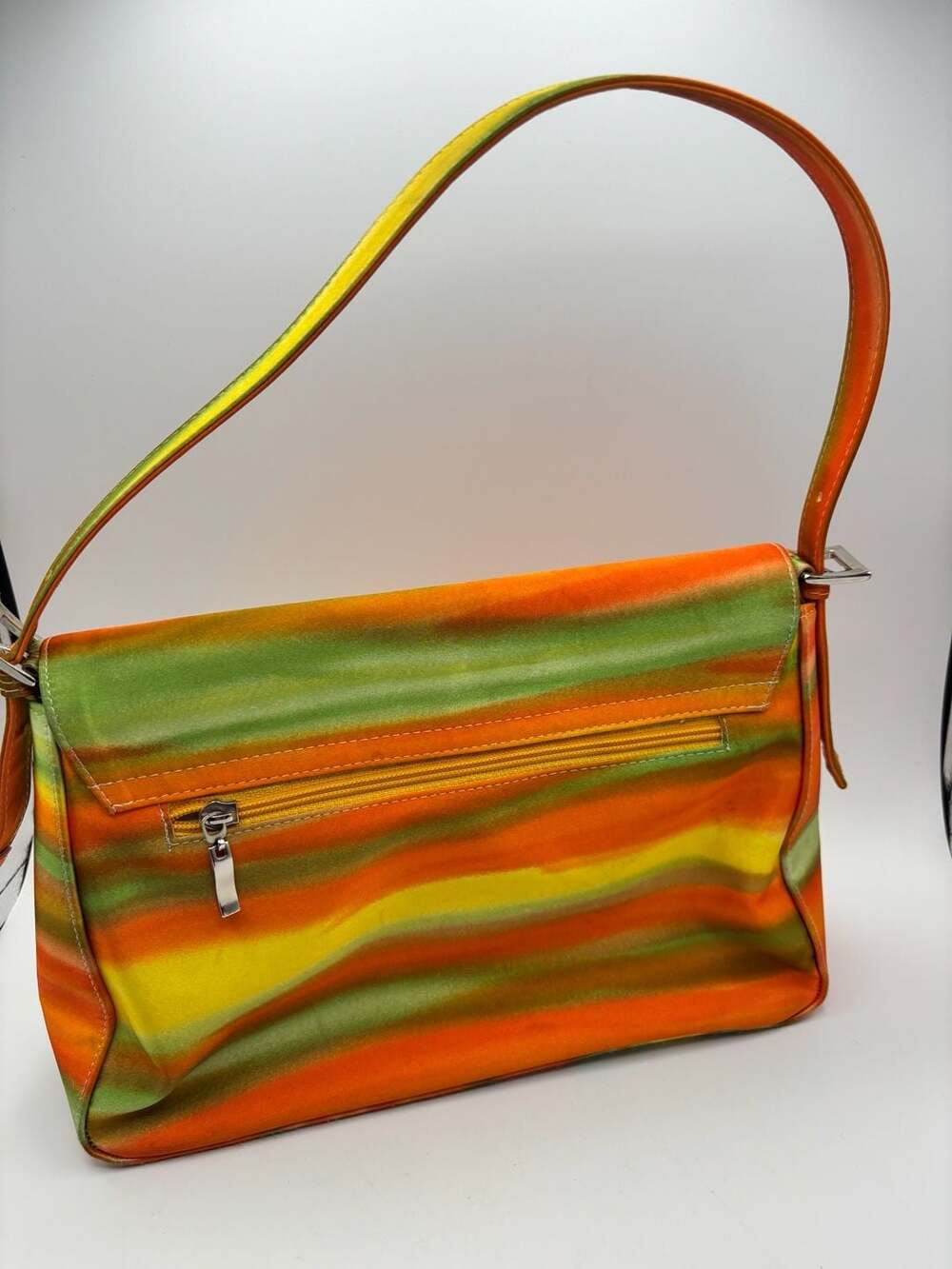 Kate Spade New York Vintage Multicolor Striped Fabric Shoulder Bag Y2K Sunset - Picture 4 of 7